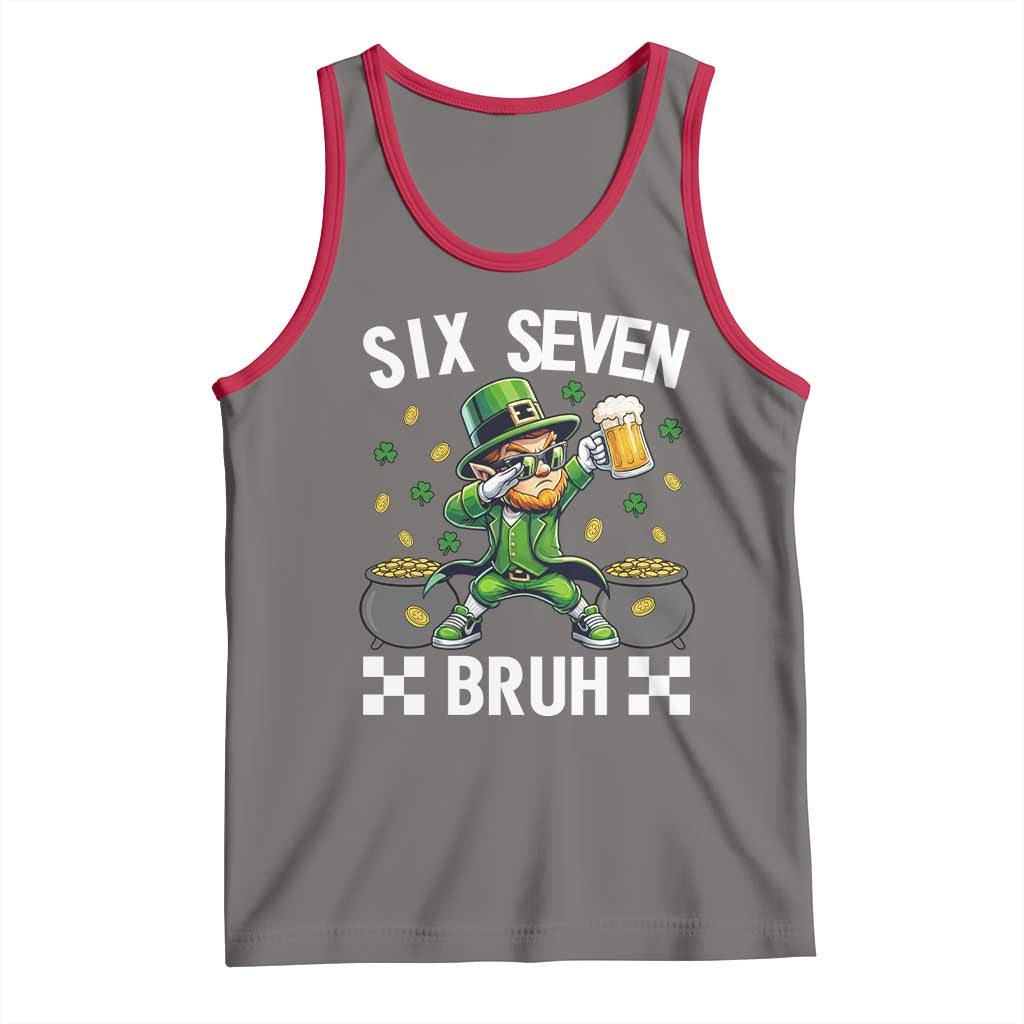 67 Bruh St Patricks Day Tank Top Funny Six Seven Leprechaun Bruh Meme TS14 Deep Heather Red Print Your Wear