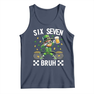67 Bruh St Patricks Day Tank Top Funny Six Seven Leprechaun Bruh Meme TS14 Navy Print Your Wear