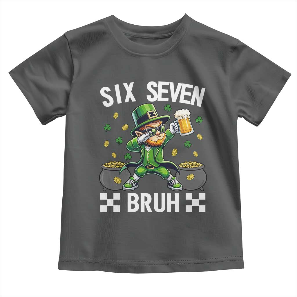 67 Bruh St Patricks Day Toddler T Shirt Funny Six Seven Leprechaun Bruh Meme TS14 Dark Heather Print Your Wear