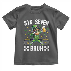 67 Bruh St Patricks Day Toddler T Shirt Funny Six Seven Leprechaun Bruh Meme TS14 Dark Heather Print Your Wear