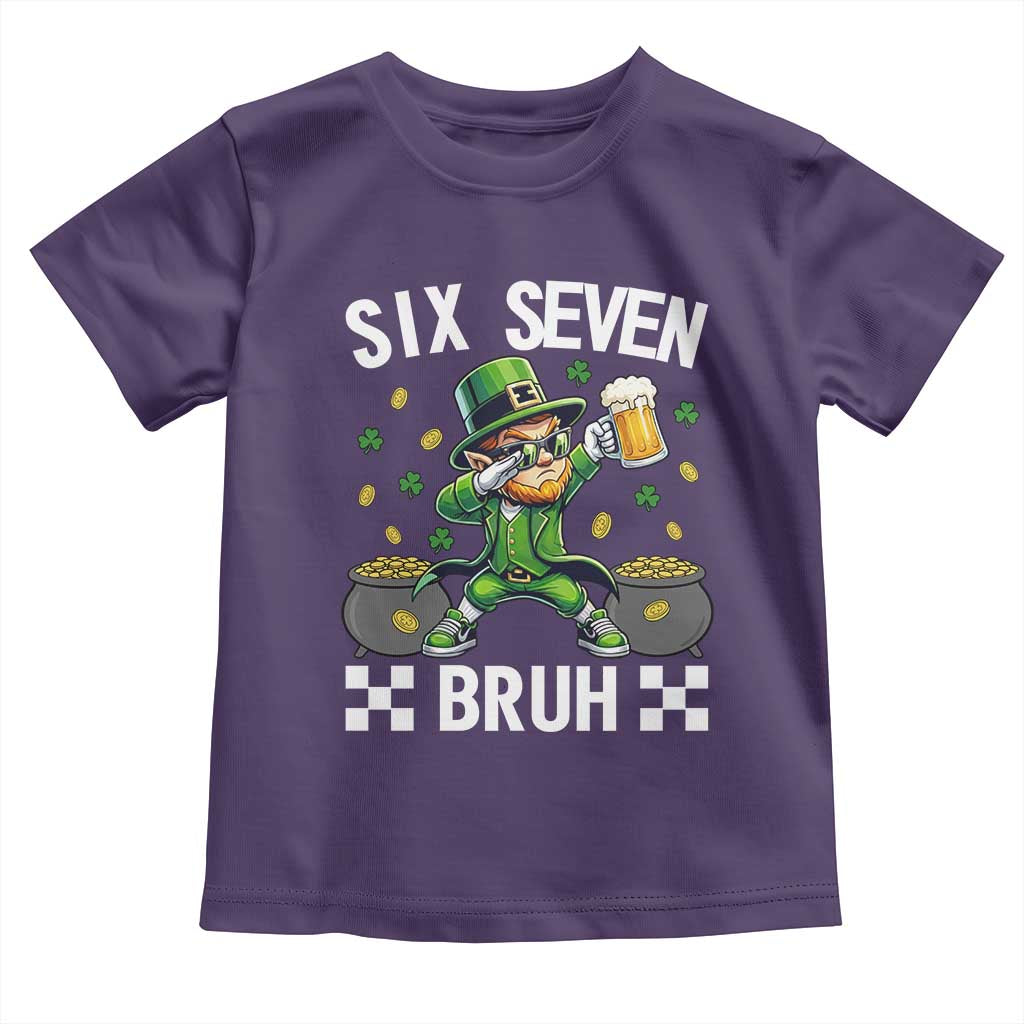 67 Bruh St Patricks Day Toddler T Shirt Funny Six Seven Leprechaun Bruh Meme TS14 Purple Print Your Wear