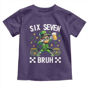 67 Bruh St Patricks Day Toddler T Shirt Funny Six Seven Leprechaun Bruh Meme TS14 Purple Print Your Wear
