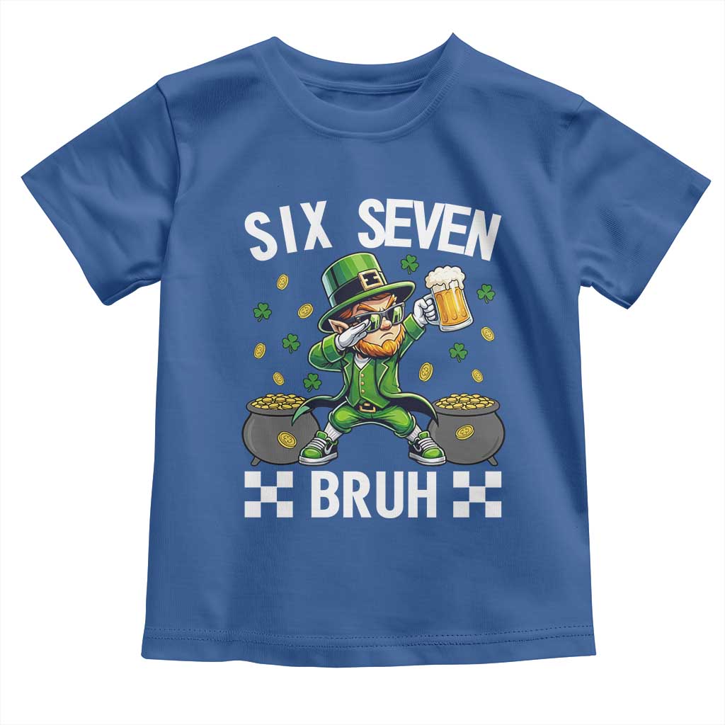 67 Bruh St Patricks Day Toddler T Shirt Funny Six Seven Leprechaun Bruh Meme TS14 Royal Blue Print Your Wear