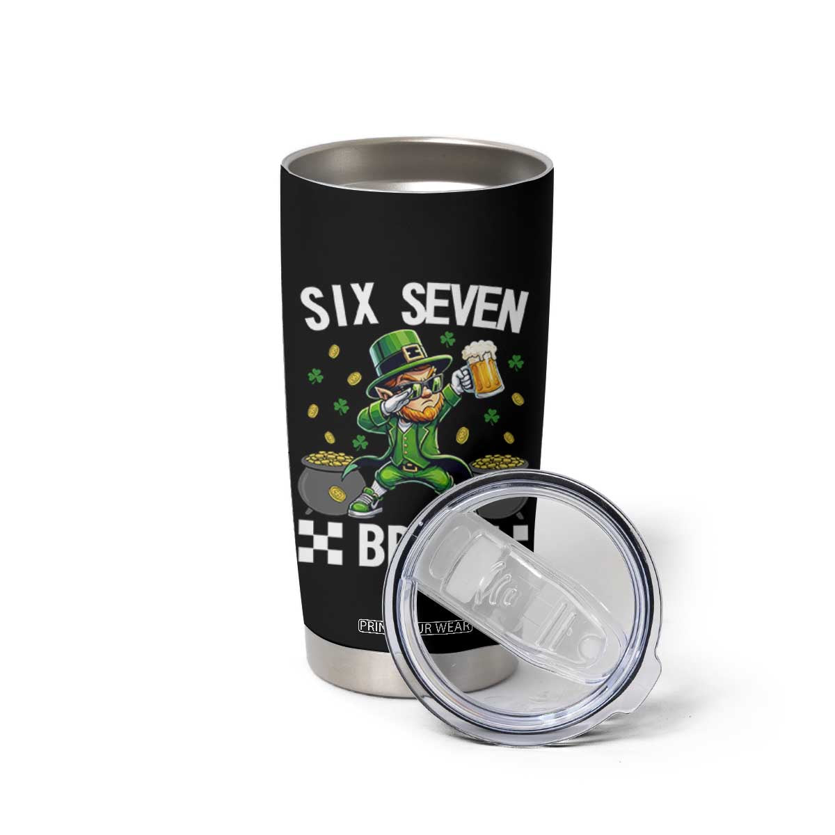 67 Bruh St Patricks Day Tumbler Cup Funny Six Seven Leprechaun Bruh Meme TS14 Print Your Wear