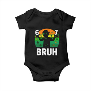 67 Bruh St Patricks Day Baby Onesie Funny Six Seven Boys Kids Meme TS14 Black Print Your Wear