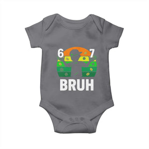 67 Bruh St Patricks Day Baby Onesie Funny Six Seven Boys Kids Meme TS14 Charcoal Print Your Wear