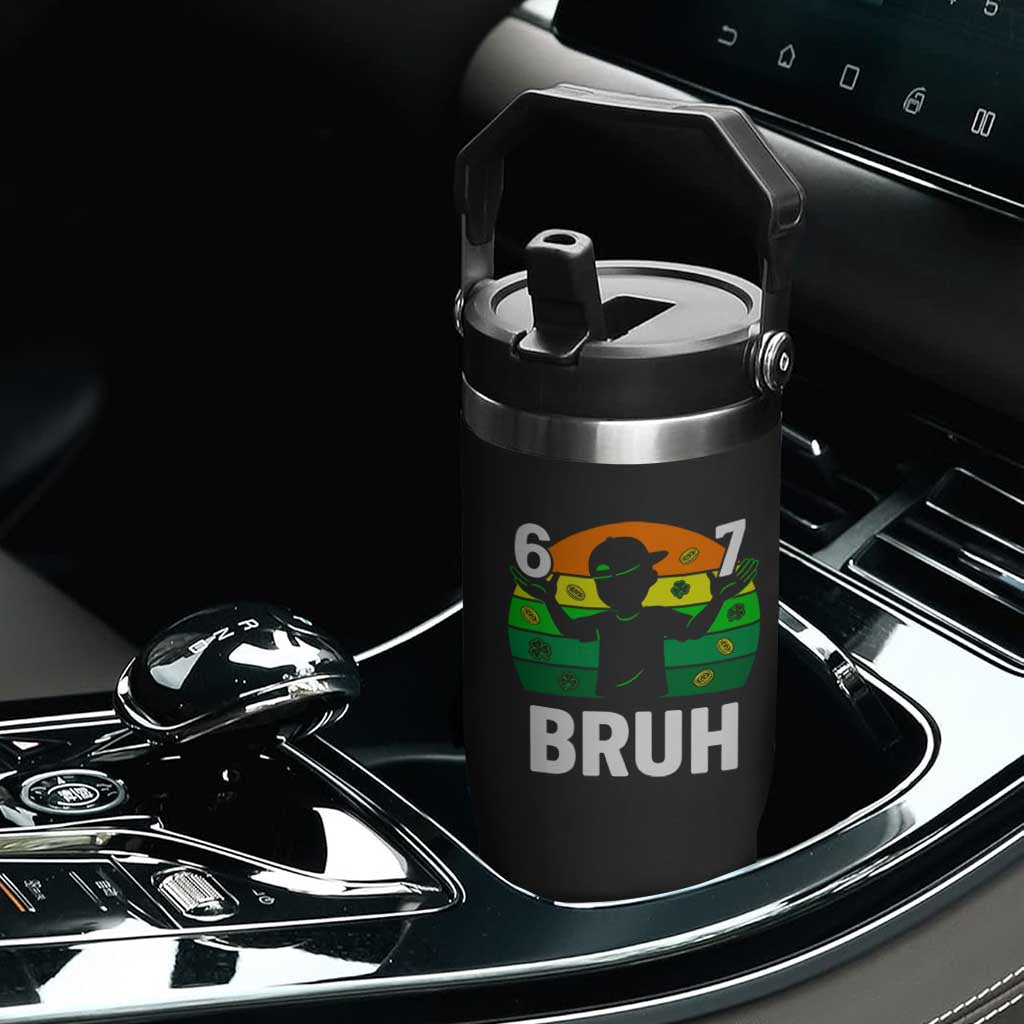 67 Bruh St Patricks Day Flip Straw Tumbler Funny Six Seven Boys Kids Meme TS14 Print Your Wear