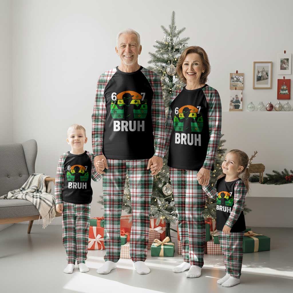 67 Bruh St Patricks Day Plaid Pajama Set Funny Six Seven Boys Kids Meme TS14 Christmas Plaid Print Your Wear
