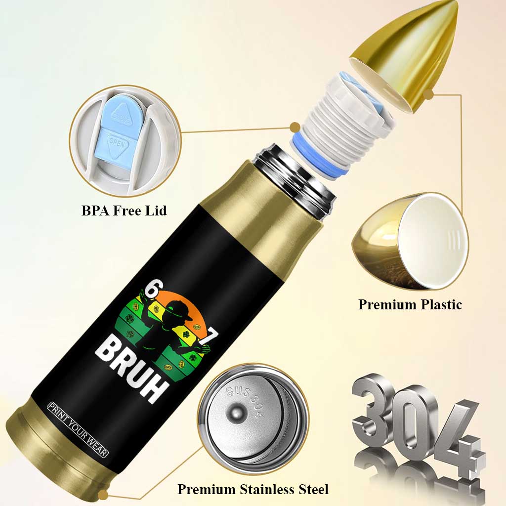 67 Bruh St Patricks Day Bullet Tumbler Funny Six Seven Boys Kids Meme TS14 Print Your Wear