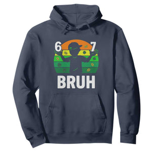 67 Bruh St Patricks Day Hoodie Funny Six Seven Boys Kids Meme TS14 Navy Print Your Wear