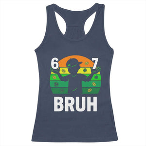 67 Bruh St Patricks Day Racerback Tank Top Funny Six Seven Boys Kids Meme TS14 Navy Print Your Wear