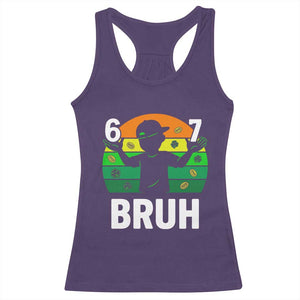 67 Bruh St Patricks Day Racerback Tank Top Funny Six Seven Boys Kids Meme TS14 Purple Print Your Wear