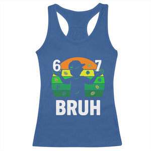 67 Bruh St Patricks Day Racerback Tank Top Funny Six Seven Boys Kids Meme TS14 Royal Blue Print Your Wear