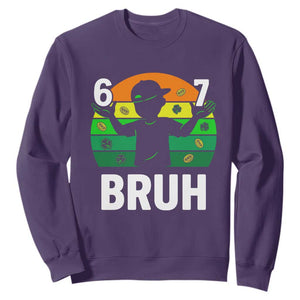 67 Bruh St Patricks Day Sweatshirt Funny Six Seven Boys Kids Meme TS14 Purple Print Your Wear