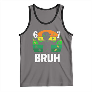 67 Bruh St Patricks Day Tank Top Funny Six Seven Boys Kids Meme TS14 Deep Heather Black Print Your Wear