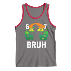 67 Bruh St Patricks Day Tank Top Funny Six Seven Boys Kids Meme TS14 Deep Heather Red Print Your Wear