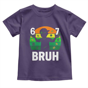 67 Bruh St Patricks Day Toddler T Shirt Funny Six Seven Boys Kids Meme TS14 Purple Print Your Wear