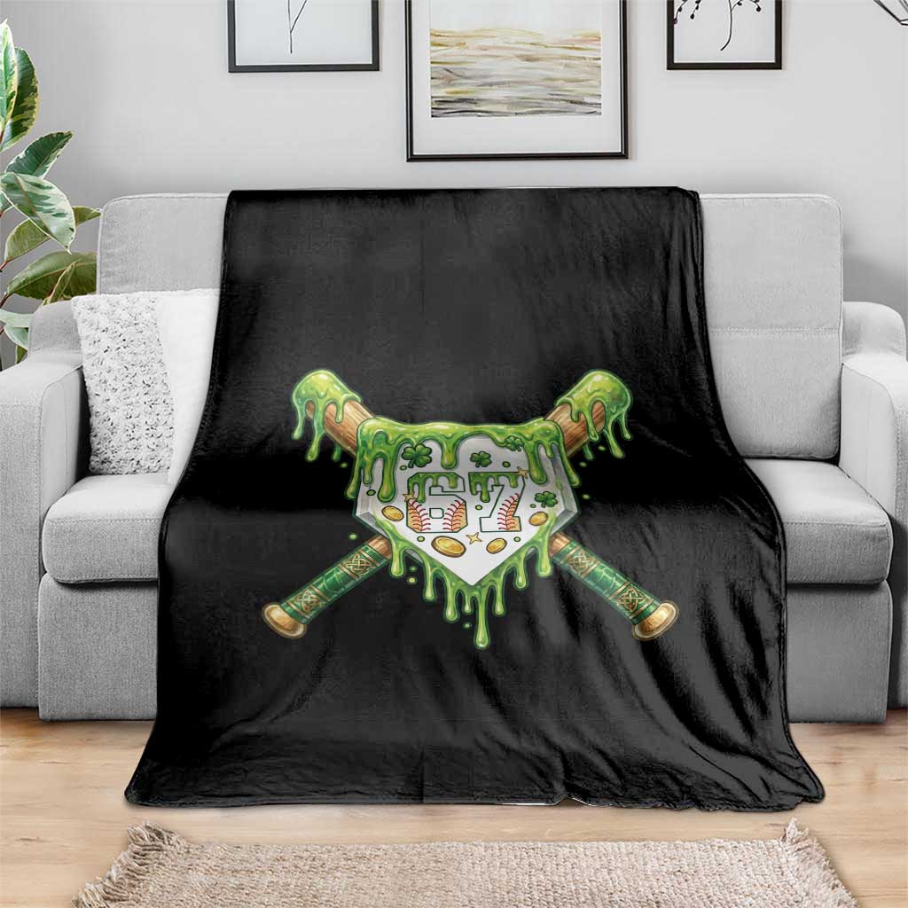 67 St Patricks Day Throw Blanket Funny Six Seven Baseball Sport Party Meme TS14 Print Your Wear