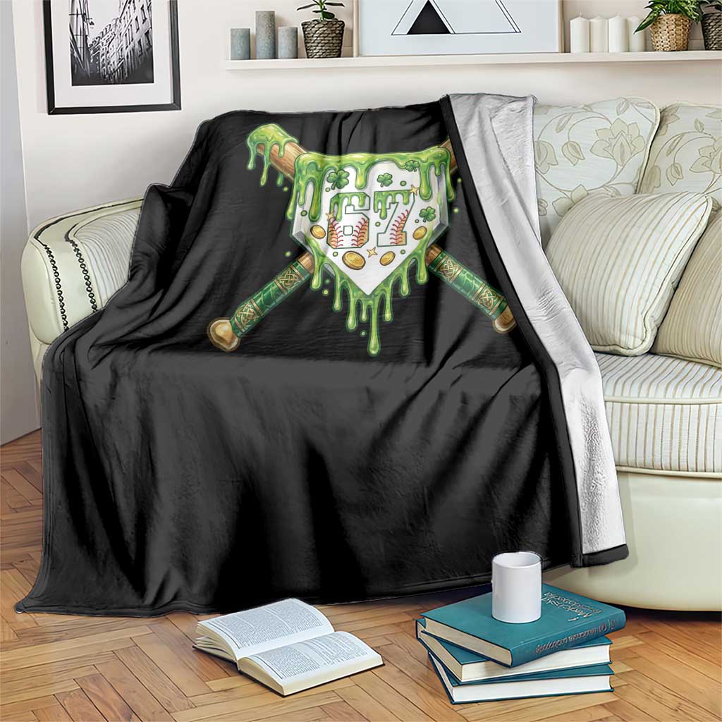 67 St Patricks Day Throw Blanket Funny Six Seven Baseball Sport Party Meme TS14 Print Your Wear
