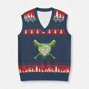 67 St Patricks Day V-Neck Knit Sweater Vest Funny Six Seven Baseball Sport Party Meme TS14 Navy Red Print Your Wear