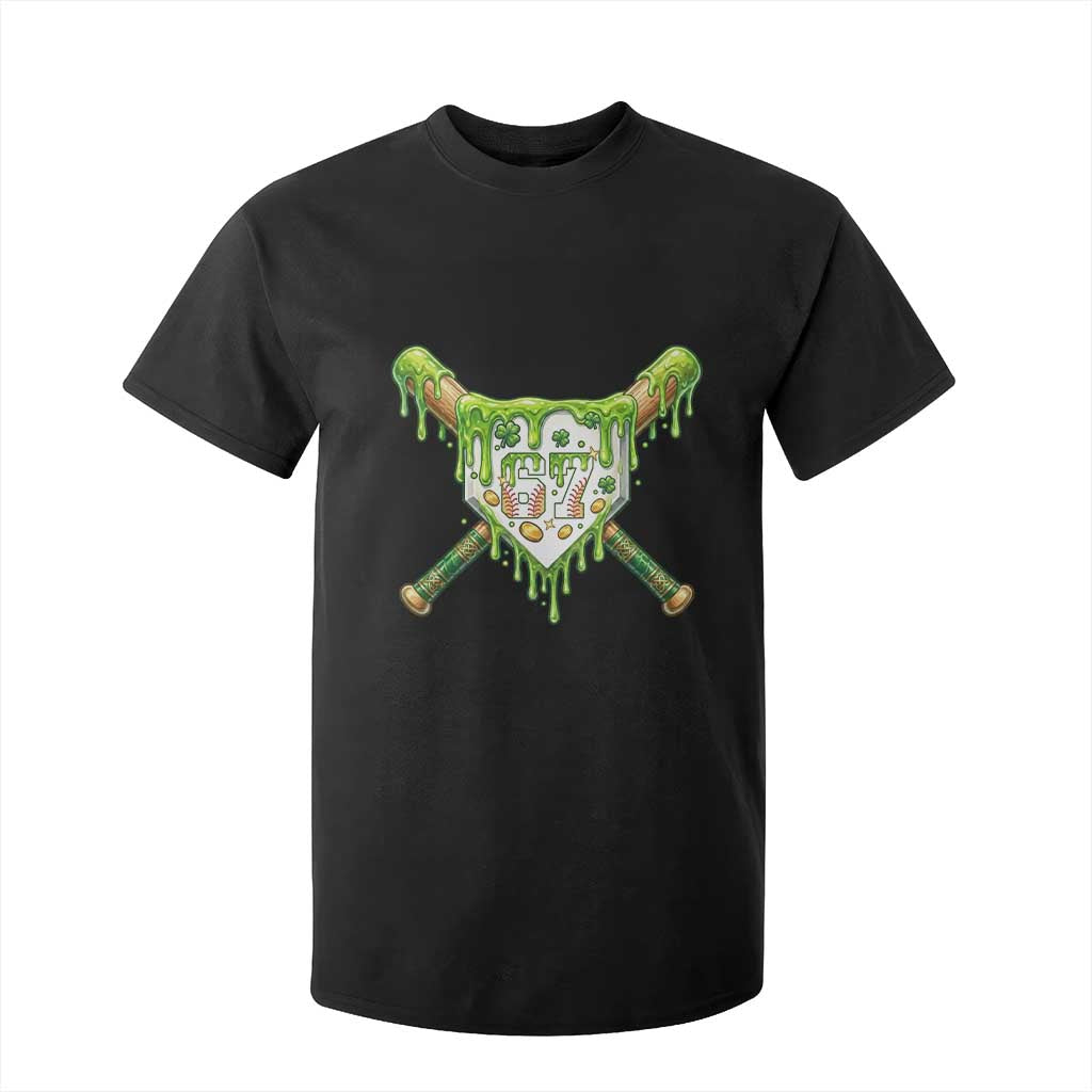 67 St Patricks Day T Shirt For Kid Funny Six Seven Baseball Sport Party Meme TS14 Black Print Your Wear