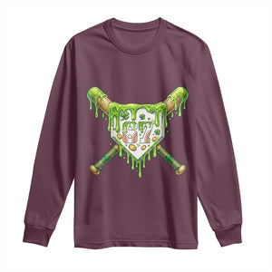 67 St Patricks Day Long Sleeve Shirt Funny Six Seven Baseball Sport Party Meme TS14 Maroon Print Your Wear