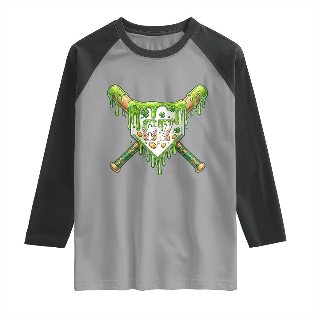 67 St Patricks Day Raglan Shirt Funny Six Seven Baseball Sport Party Meme TS14 Sport Gray Black Print Your Wear