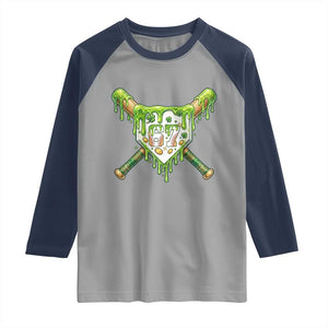 67 St Patricks Day Raglan Shirt Funny Six Seven Baseball Sport Party Meme TS14 Sport Gray Navy Print Your Wear