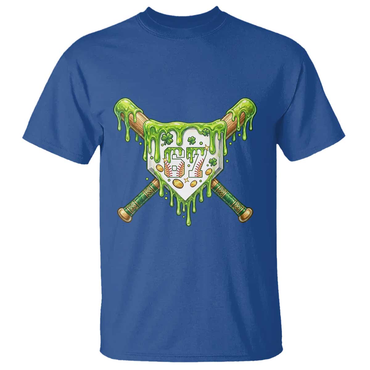67 St Patricks Day T Shirt Funny Six Seven Baseball Sport Party Meme TS14 Royal Blue Print Your Wear
