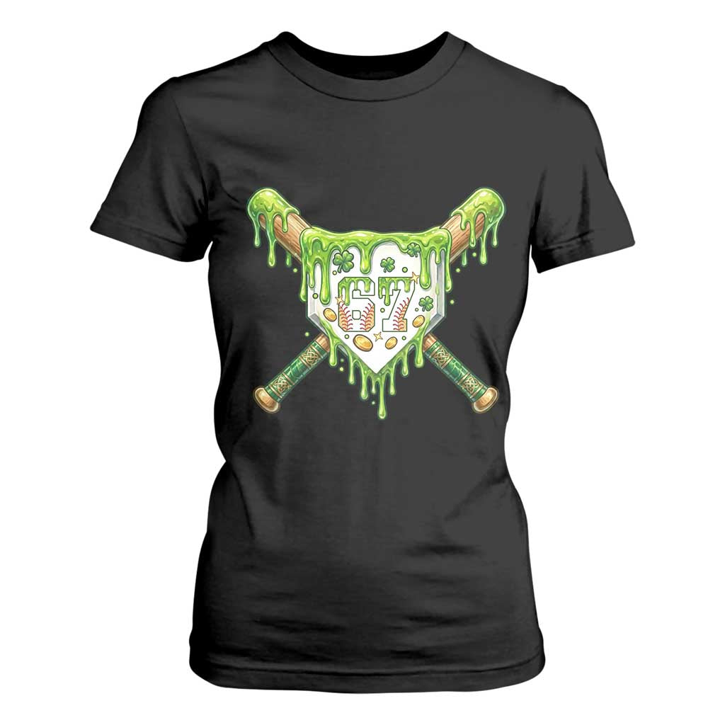 67 St Patricks Day T Shirt For Women Funny Six Seven Baseball Sport Party Meme TS14 Black Print Your Wear