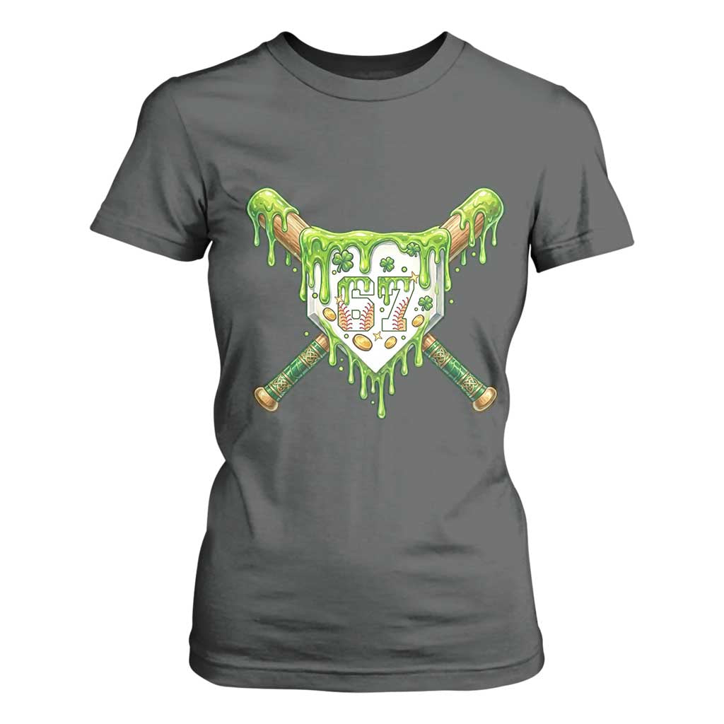 67 St Patricks Day T Shirt For Women Funny Six Seven Baseball Sport Party Meme TS14 Dark Heather Print Your Wear