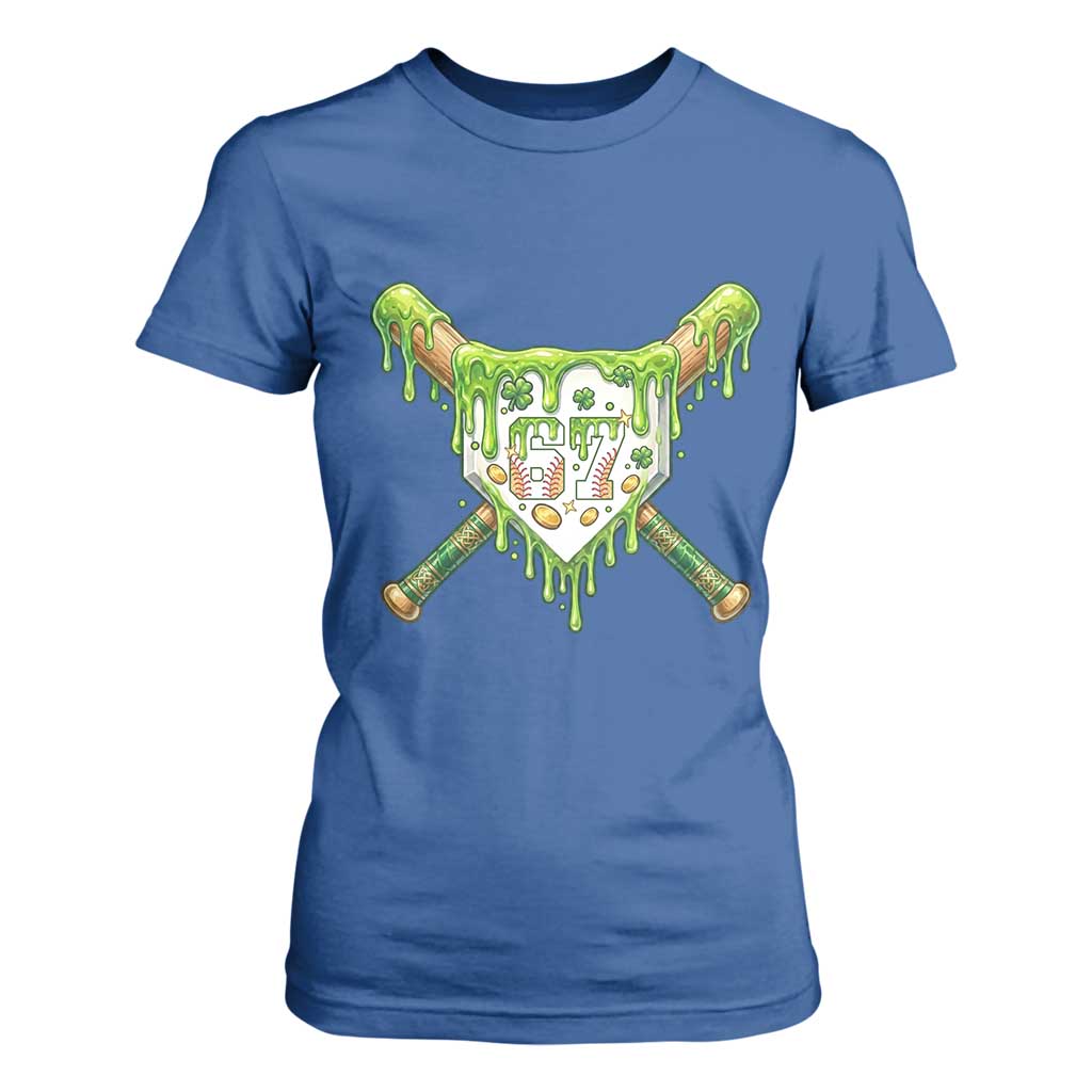 67 St Patricks Day T Shirt For Women Funny Six Seven Baseball Sport Party Meme TS14 Royal Blue Print Your Wear