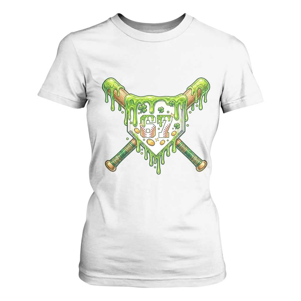 67 St Patricks Day T Shirt For Women Funny Six Seven Baseball Sport Party Meme TS14 White Print Your Wear