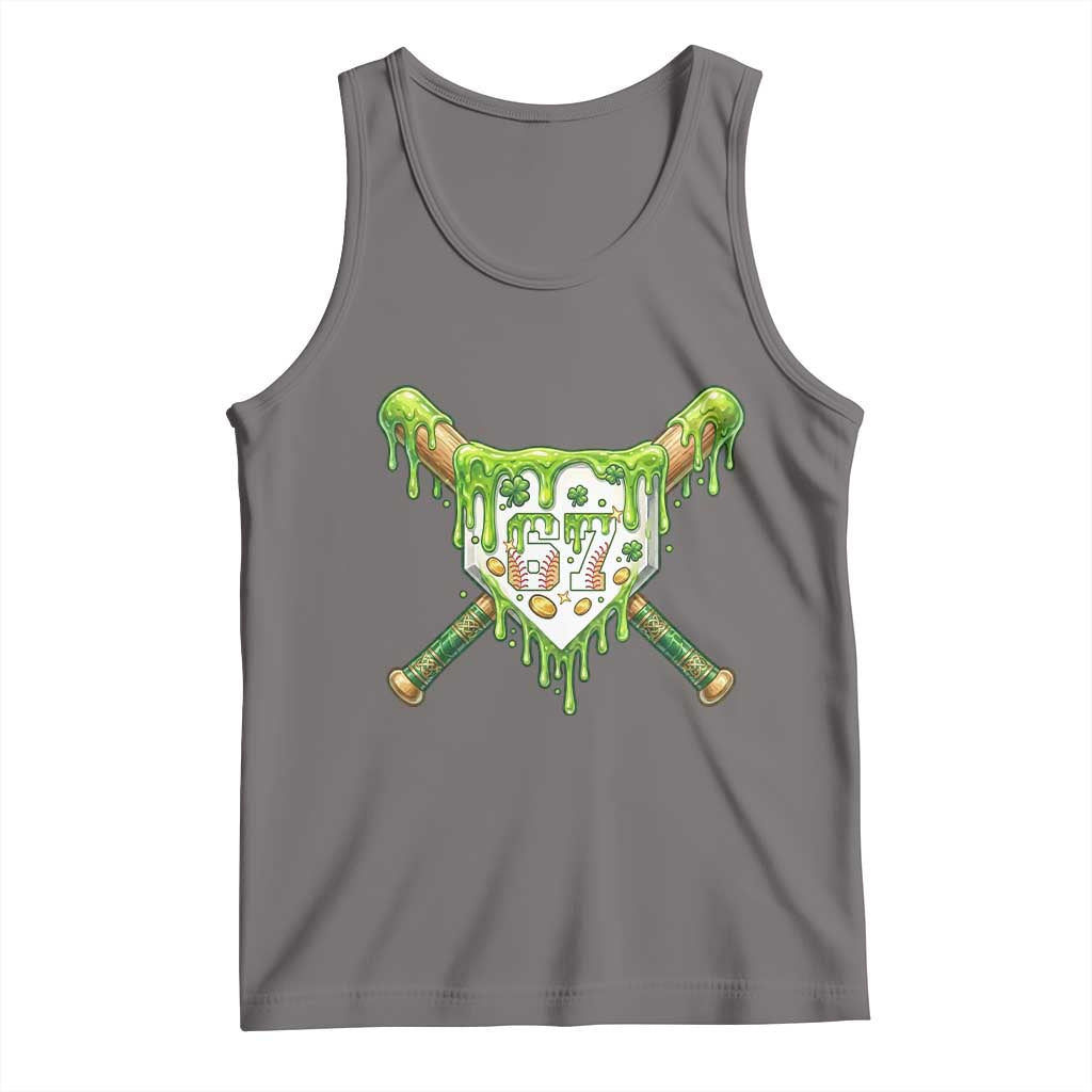 67 St Patricks Day Tank Top Funny Six Seven Baseball Sport Party Meme TS14 Deep Heather Print Your Wear