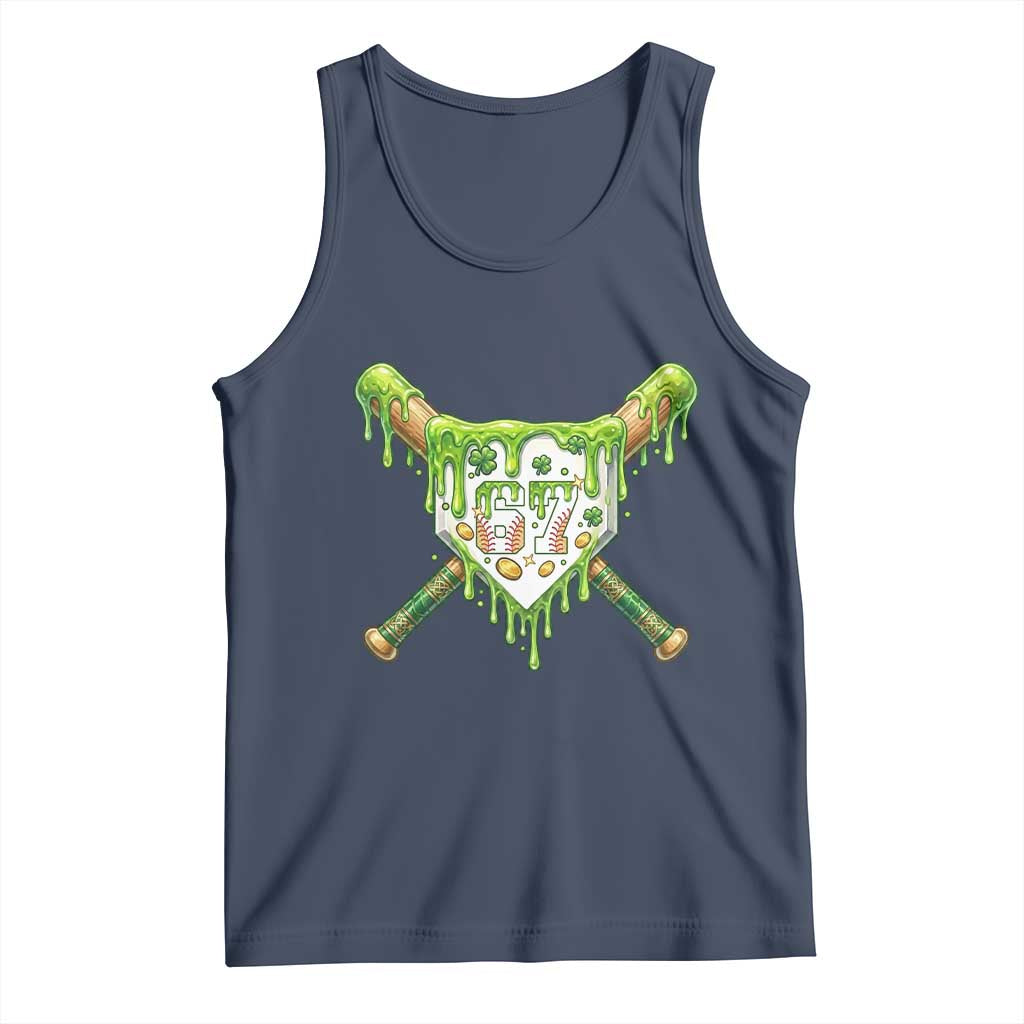 67 St Patricks Day Tank Top Funny Six Seven Baseball Sport Party Meme TS14 Navy Print Your Wear
