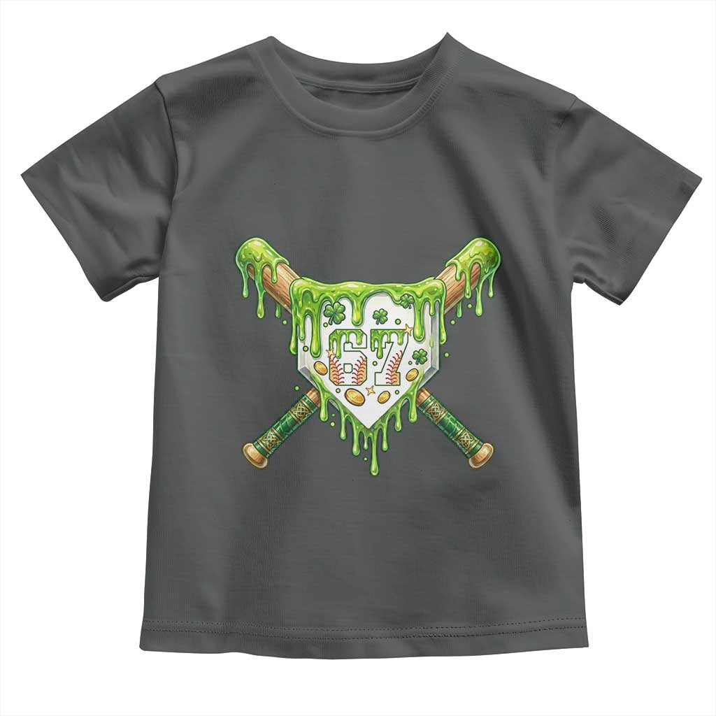 67 St Patricks Day Toddler T Shirt Funny Six Seven Baseball Sport Party Meme TS14 Dark Heather Print Your Wear