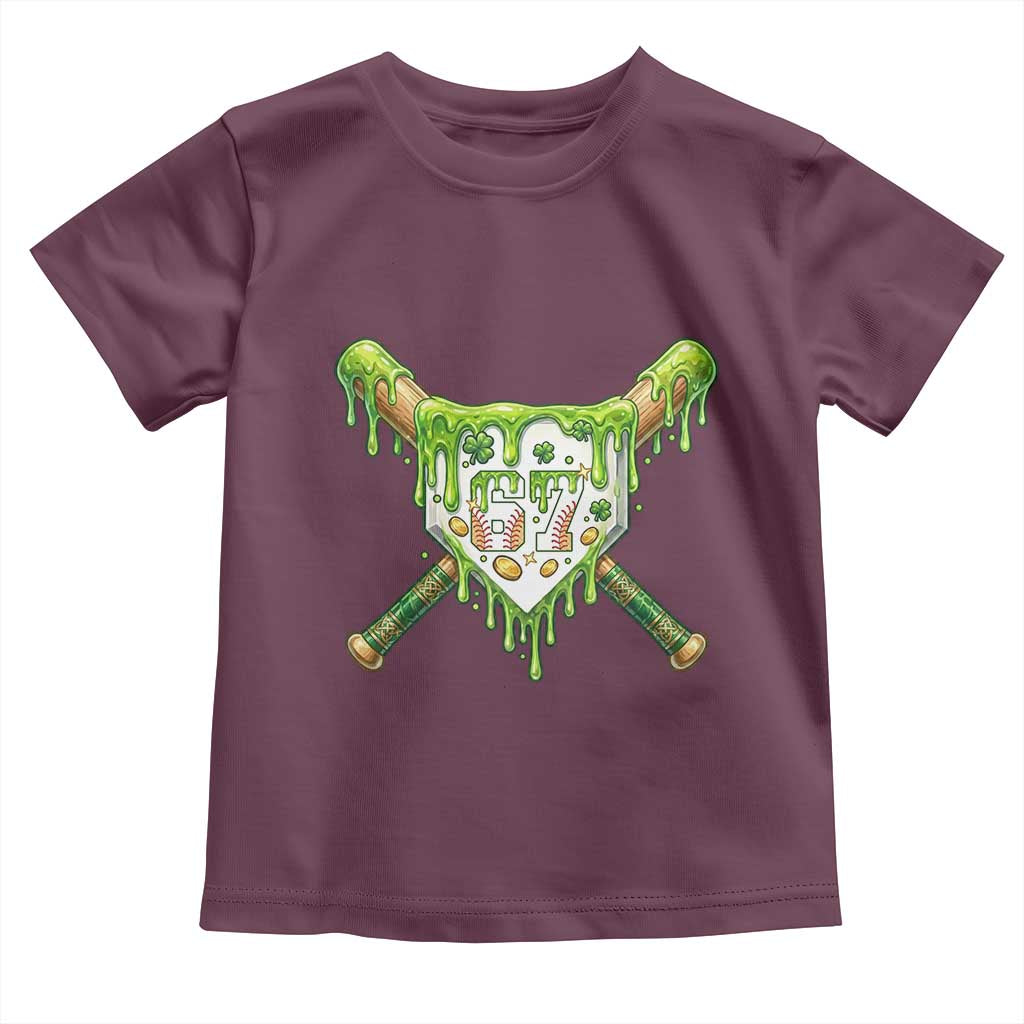 67 St Patricks Day Toddler T Shirt Funny Six Seven Baseball Sport Party Meme TS14 Maroon Print Your Wear