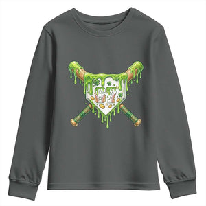 67 St Patricks Day Youth Sweatshirt Funny Six Seven Baseball Sport Party Meme TS14 Dark Heather Print Your Wear