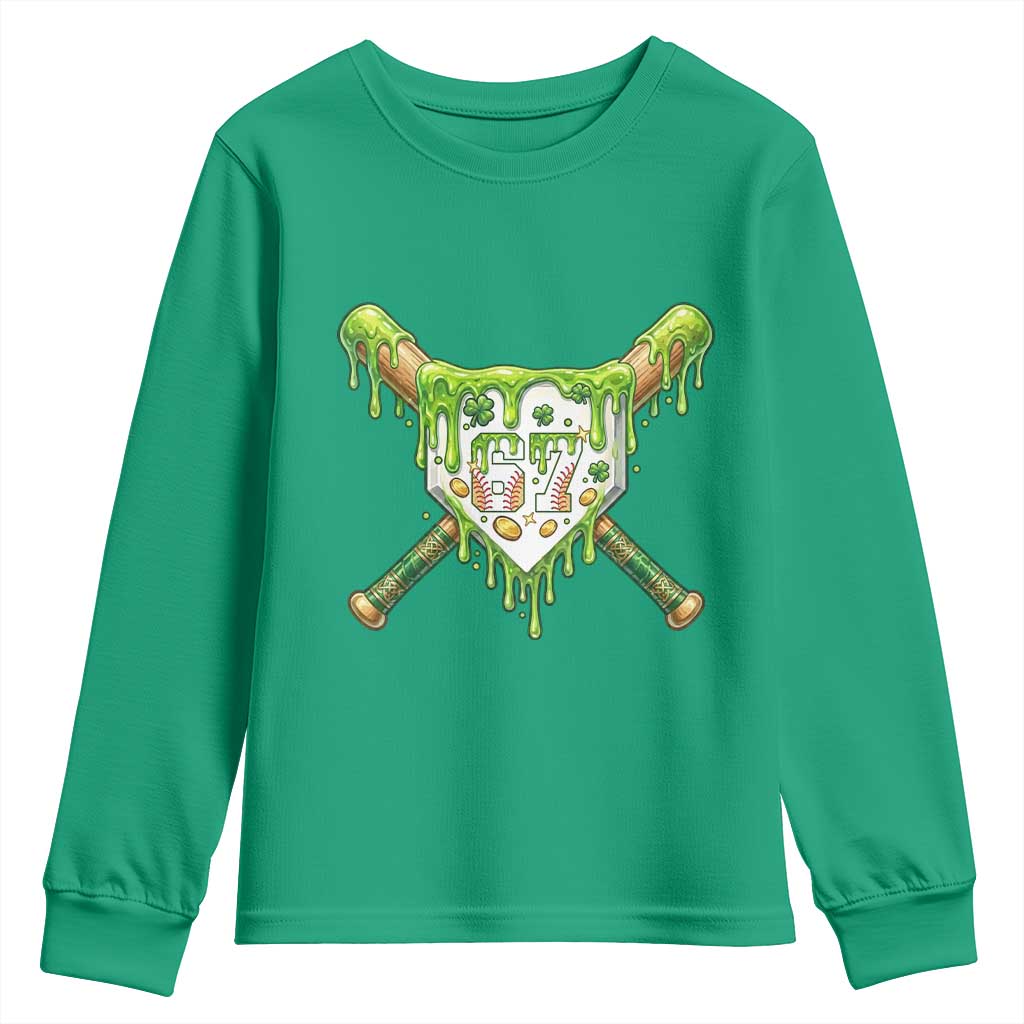 67 St Patricks Day Youth Sweatshirt Funny Six Seven Baseball Sport Party Meme TS14 Irish Green Print Your Wear