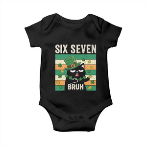 67 Bruh St Patricks Day Baby Onesie Funny Cat Bruh Six Seven Meme TS14 Black Print Your Wear