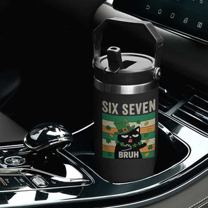 67 Bruh St Patricks Day Flip Straw Tumbler Funny Cat Bruh Six Seven Meme TS14 Print Your Wear