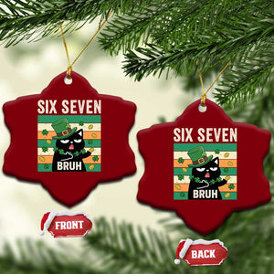 67 Bruh St Patricks Day Ceramic Ornament Funny Cat Bruh Six Seven Meme TS14 Print Your Wear