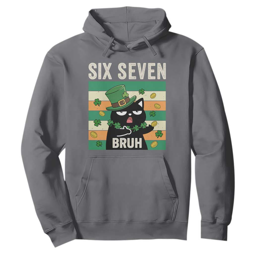 67 Bruh St Patricks Day Hoodie Funny Cat Bruh Six Seven Meme TS14 Charcoal Print Your Wear