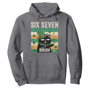 67 Bruh St Patricks Day Hoodie Funny Cat Bruh Six Seven Meme TS14 Charcoal Print Your Wear