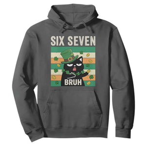 67 Bruh St Patricks Day Hoodie Funny Cat Bruh Six Seven Meme TS14 Dark Heather Print Your Wear