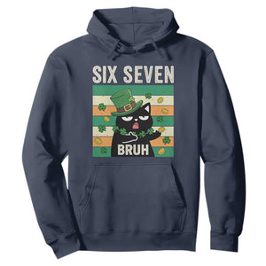 67 Bruh St Patricks Day Hoodie Funny Cat Bruh Six Seven Meme TS14 Navy Print Your Wear