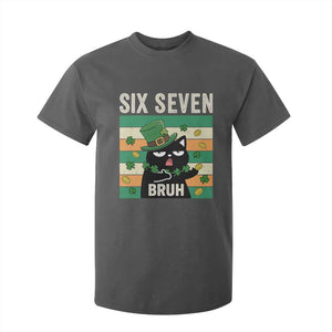67 Bruh St Patricks Day T Shirt For Kid Funny Cat Bruh Six Seven Meme TS14 Dark Heather Print Your Wear