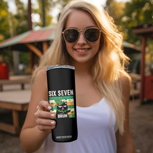67 Bruh St Patricks Day Skinny Tumbler Funny Cat Bruh Six Seven Meme TS14 Print Your Wear