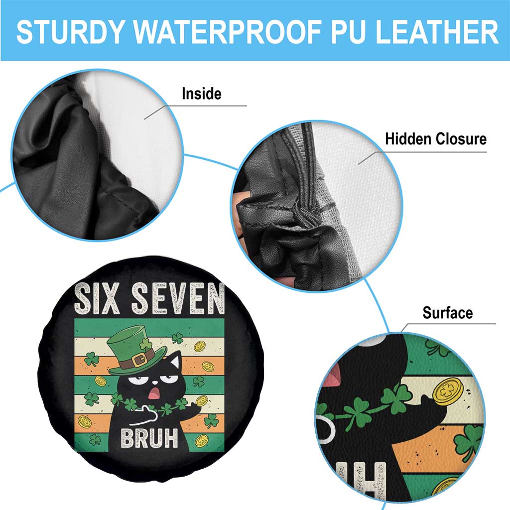 67 Bruh St Patricks Day Spare Tire Cover Funny Cat Bruh Six Seven Meme TS14 Print Your Wear
