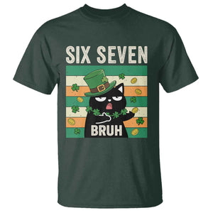 67 Bruh St Patricks Day T Shirt Funny Cat Bruh Six Seven Meme TS14 Dark Forest Green Print Your Wear